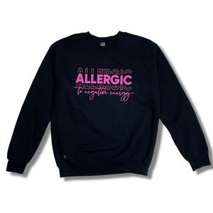 Black crewneck womens small sweatshirt positive vibes black and pink sweatshirt